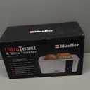 Mueller UltraToast Full Stainless Steel Toaster 4 Slice, Long Extra-Wide Slots for Bagels and Waffles, 6 Browning Levels, LED Display, Cancel/Defrost/Reheat Functions & Removable Tray, Kitchen Gadgets