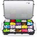 Fullicon Extra Large Pill Organizer with Moisture Proof Design, Travel Jumbo Pill Box with 20 Compartment, Supplement Organizer for Vitamins with 3 Secured Buckles (Black)