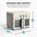 Martha Stewart French Door Air Fryer Toaster & Convection Oven 34QT, Linen
12-in-1 Countertop Oven, Bake, Broil, Roast, Fits 12” Pizza, Dehydrate,  Air Fry Basket, Oven Rack, Rotisserie, Cream White