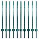 ARIFARO Fence Posts 4 Feet Sturdy Duty Metal Fence Post, Pack of 10, No Dig Garden U Post for Wire Fencing Steel Post for Yard, Outdoor Wire (Green 10 PCS)