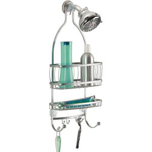 iDesign Metal Extra-Wide Hanging Shower Caddy, The York Collection 10" x 4" x 22", Silver