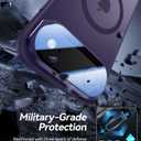 [Upgraded Full Camera Protection] for iPhone Air Case with Camera Cover Stand [Fit for MagSafe][10FT Mil-Grade Protection] Translucent Magnetic Phone Cover for iPhone 17 Air Case, Purple