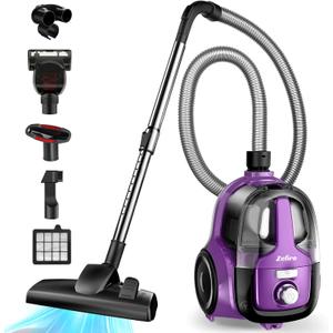 Zefiro Canister Vacuum, Upgraded 1600W Bagless Canister Vacuum Cleaner, Auto Cord Rewind, Washable HEPA Filter, XL Dust Cup, Tools for Hard Floors, Carpet, Pet, Upholstery, Tiles, Car, Purple C2 Zefiro Canister Vacuum, Upgraded 1600W Bagless Canister Vacuum Cleaner, Auto Cord Rewind, Washable HEPA Filter, XL Dust Cup, Tools for Hard Floors, Carpet, Pet, Upholstery, Tiles, Car, Purple C2