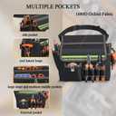 Tool Belt with Reflective Stripes - Adjustable Waist Belt & Shoulder Strap, 1680D Waterproof Oxford Fabric, Tool Pouch Belt with Stronger Long-Lasting for Electricians, Plumbers, Handymen, DIY