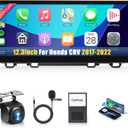 12.3" Car Stereo for Honda CRV 2017-20228Core 6+128G Wireless Carplay Android Auto,1920x720P IPS Touch Screen Radio,Android13/GPS/WiFi/32EQ DSP/59UI/Bluetooth5.0/DAB/FM/SWC/Backup Camera&Mic