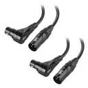 Cable Matters 2-Pack Right Angle XLR Cable, Long XLR Microphone Cable - 15ft, Oxygen-Free Copper (OFC) Microphone Right Angle Cord, Mic Cord, Black
