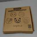 TEKWAVE Punch Needle Kit for Adults Beginners Little Elephant Design, Step-by-Step Video Pre-Printed Pattern and Written Instructions, DIY Embroidery Set with Yarn, Fabric, Hoop for Home Decor Crafts