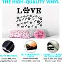 Cat Quotes Wall Decals for Bedroom: Inspirational Love Dog Puppy Paw Print Vinyl Art Wall Stickers for Living Room Bathroom Kitchen Apartment - Love Footprints 28.6" X 15"