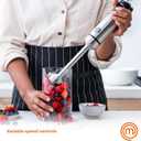 MasterChef Immersion Blender Handheld with Electric Whisk & Milk Frother Attachments, Hand Held Stainless Steel Stick Emulsifier for Making Baby Food, Soup, Puree, Cake, Cappuccino, Latte etc, 400W
