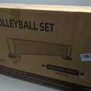 Inground Pool Volleyball Net Set, 15-25FT Adjustable Water Volleyball Kit, Complete System Includes: Pro-Net, Heavy-Duty Bases, 2 Balls & Pump, Summer Outdoor Pool Games for Adults & Kids
