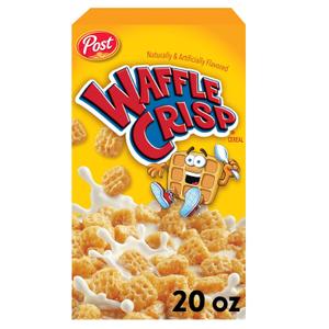 Waffle Crisp Breakfast Cereal, Sweetened Waffle Shaped Cereal, 20 OZ Box (EXP 02/22/27)