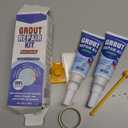 Tile Grout Repair Kit, 2 Pack Fast Drying Grout Filler for Bathroom, Kitchen, Shower, Versatile Triple Use with Grout Sealer, Replace Grout Pen for Restore Tile Joints Line (Grey)