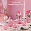 UPBUD Glass Pink Bud Vases Set of 12, Mini Flower Valentine Vase for Centerpieces, Small Vases in Bulk for Wedding Decorations, Vintage Vase for Table, Home Dcor