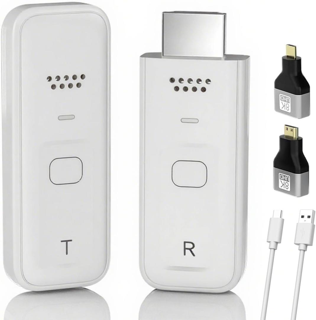 Wireless HDMI Transmitter and Receiver, 4K Decode 1080P Output Wireless HDMI, Portable Streaming Video and Audio to Monitor from PC/DV/TV Box/HDTV/Projector (100 Feet)