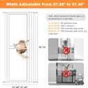 78.7" Extra Tall Cat Gate for Doorways, 27"-37" Wide Clear PC Pet Gate | Pressure Mounted Transparent Full Door Dog Gate with Auto Locking, for Stairs/Kitchen/Hallways/Laundry, No Drilling
