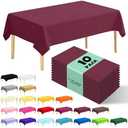 JHDZDHY 10 Pack Premium Disposable Plastic Tablecloth 54" X 108" Rectangle Table Cover for Birthdays Weddings Christmas Anniversary Buffet Table (Burgundy)