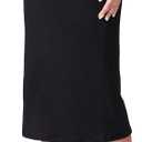 POSHDIVAH Women's Maternity Skirt Over The Belly Midi High Waisted Solid Stretchy Pregnancy Pencil Skirt (XX-Large, Black)