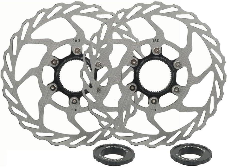 Bibike 2Pcs 140mm/160mm Centerlock Disc Rotor with Lock Rings