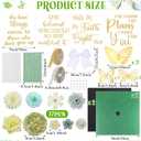 Gersoniel 42 Pcs DIY Graduation Cap Decorations Kit Include Faux Flower Heads Graduation Quote Glitter Sticker Bow 3D Butterfly Rhinestone Pearl Stickers for Grad Cap Topper Decor(Green)