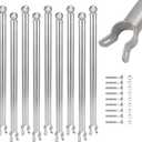 9 Pack Chain Link Fence Extension, 25" Fence Extension Height, Galvanized Post Extender for Dogs (1-3/8",Silver)