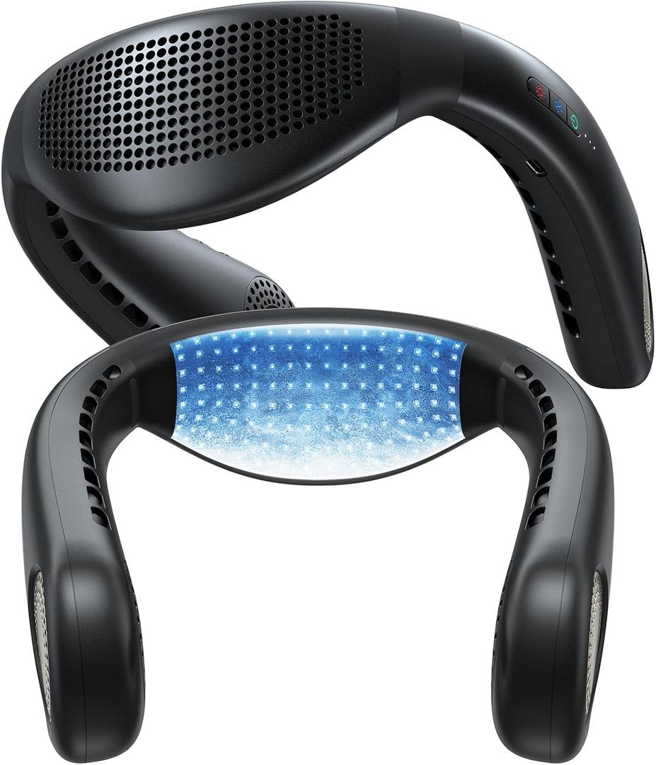 TORRAS COOLiFY Air 2025 Upgraded Neck Fan Air Conditioner, Dual-Airflow Pro Cooling, Ultra Light Portable Fan Rechargeable, Personal Cooling Fan Travel Essentials, Gifts for Dad Husband Father, Black