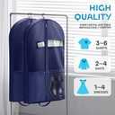 Travel Garment Bag with Zipper Pocket, Suit Bag for Suits, Dresses, Coats