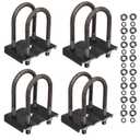 Trailer U Bolt Kit, 5-1/2" Trailer Axle U Bolts for 3500 lbs 2-3/8" Round Axle, 1/2 Diameter, 2" Thread Pitch by MCCKLE (2 Pack)