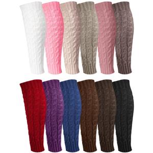 Geyoga 12 Pairs Women Leg Warmers for Winter, Cable Knit Knee High 80s Plus Size Leg Warmers for Boot Yoga Socks Ballet Dance(Mixed Colors)