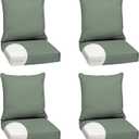 Arden earthFIBER Outdoor Foam Deep Seat Cushion, 4-Pack, 24x24, Premium High-Density Foam, Never Flattens, Weather-Proof for Patio Chair Sofa Couch, Sage Green Texture, ***3 MISSING, ONE PACK INSIDE**