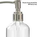 Refillable Clear Soap Dispenser Bottles with Pump, 16 oz (3 Pack) | BPA-Free Plastic Boston Round Containers for Hand Soap, Lotion, Shampoo, Kitchen & Bath