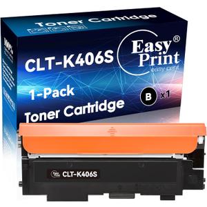 EasyPrint Compatible Toner Cartridge Replacement for Samsung CLT-406S CLT-K406S 406S Used for CLP-366W CLX-3306FN SL-C413W SL-C460W SL-C463W Printer (1x Black, 1-Pack)
