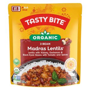 TASTYBITE Organic Three Bean Madras Lentils, 10 OZ
