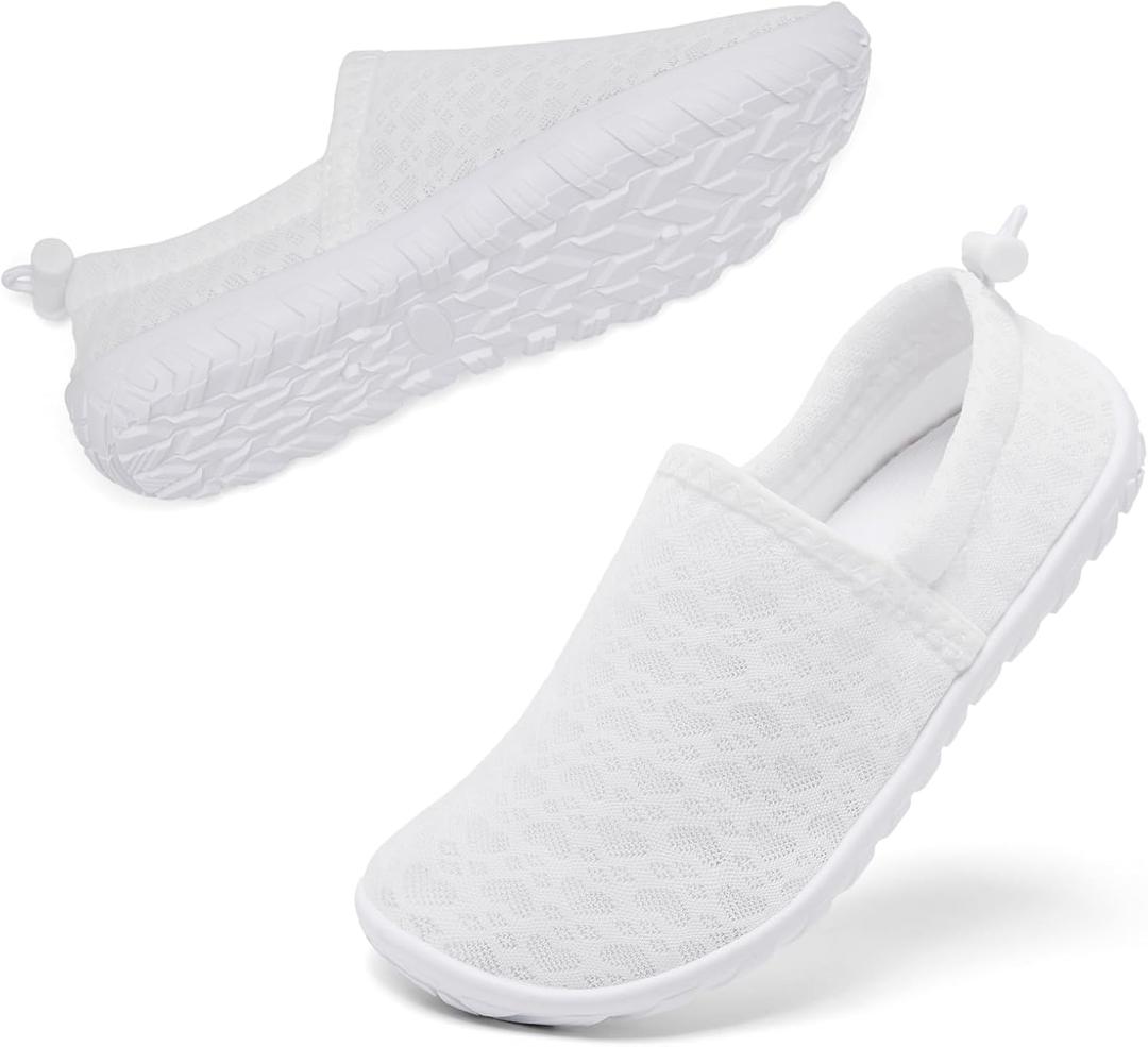 Racqua Toddler Boys Girls Water Shoes Baby Aqua Pool Swim Slip On Quick Dry Beach Shoes (Baby/Toddler) (18-24 Months Infant, Hdk1609t-white)