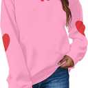 Valentines Shirt Women Love Heart Letter Print Shirts Cute Valentine's Day Long Sleeve Top,XL