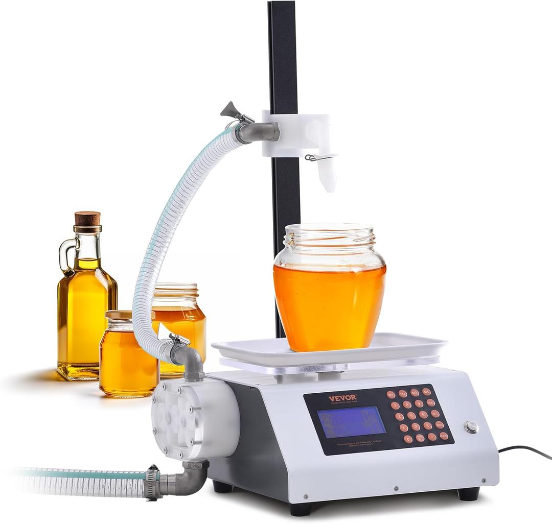 VEVOR Honey Filling Machine 50-5000g,Automatic Weighing Paste Liquid Filler Machine 2L/min Flow Rate,Gear Pump Digital Control Bottle Filling Machine for Pear Syrup,Peanut Butter,High Viscous Liquids
