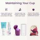 EcoBlossom Reusable Menstrual Cup Set - The Most Reliable Medical Grade Silicone Period Cups - Comfortably use for 12 Hours (Small & Large)