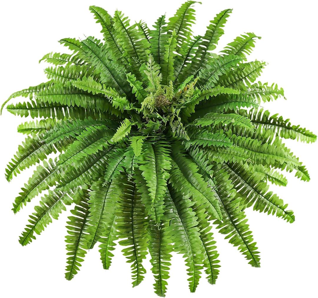 Artificial Ferns for Outdoors, 45 inch Fake Ferns Artificial Plants Large
63 Fronds, Lifelike, UV Resistant, Faux Boston Fern Ideal for Porch Planter Home Indoor Entrance Garden Windowsills Décor
