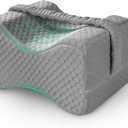 Knee Pillow for Side Sleepers Hip Pain,Charcoal Memory Foam Leg & Knee Pillow for Side Sleeping,Between Leg Pillow for Side Sleepers,Leg Pillow with Straps and Removeable Cover(Grey)