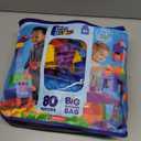 MEGA BLOKS First Builders Toddler Blocks Toys Set, Big Building Bag with 80 Pieces and Storage, Blue, Ages 1+ Years