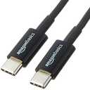 Amazon Basics USB 2.0, Type C to Type C Charging Cable, 3-Foot, 5-Pack, Black