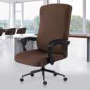DIVA EN CAMINO DEC Universal Stretch Office Chair Cover with Durable Zipper, Soft Slipcover for Desk or High Back Chair, Mocha