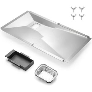 Grease Tray with Catch Pan fits Dynaglo, Nexgrill, BHG, Kenmore, Backyard, Charbroil, Uniflame, Expert Gas Grill, Adjustable Drip with Catch Pan for 3/4/5 Burner Gas Grill
