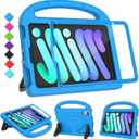 Kids Case for iPad mini 7 (A17 Pro) 2024 / Mini 6 2021, iPad mini 7th/6th Generation Case with Screen Protector, Durable Shockproof Handle Stand Protective Cover for iPad 8.3 Inch, Blue
