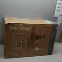 DUMOS 26 Inch Counter Height Bar Stools Set of 2, Modern Faux Leather High Barstools with Back and Metal Leg, Bar Chairs for Kitchen lsland, Black