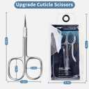 2 x Professional Cuticle Scissors with Fine Curved Blades - Ultra Slim Manicure Scissors for Precise Grooming, Eyebrows, Eyelashes & Dead Skin - Stainless Steel Sharp Pointed Tip for Salon & Home Use