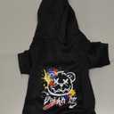 QWINEE Cartoon Bear Print Cat Hoodie Breathable Stretchy Sweatshirts with Hat Warm Cat Clothes for Large Cats Dogs Multicolor