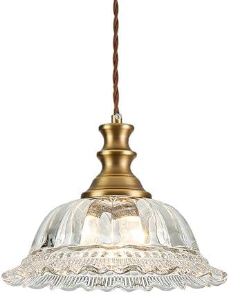 HDDFL Glass Pendant Lights Modern Pendant Lighting Fixtures 11.8 in Brushed Finish Hanging Lamp for Kitchen Island Bedroom Dining Room Coffee Shop Hallway Hotel Living Room