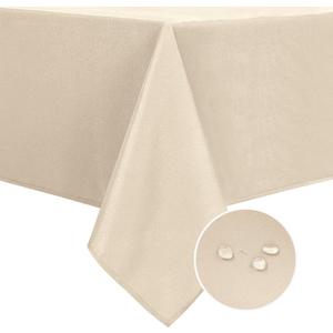 DWCN Square Tablecloth - 30 x 30 Inch - Waterproof Stain and Wrinkle Resistant Washable Table Cloth, Decorative Fabric Table Cover for Kitchen Dining Room Party and Outdoor Use, Beige
