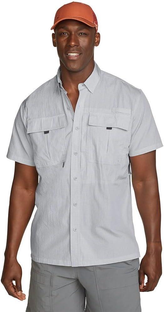 Eddie Bauer Men's UPF Guide 2.0 Short-Sleeve Shirt (Medium Tall, Light Gray)