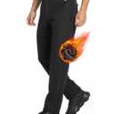 wantdo Men's Fleece Lined Hiking Pants Waterproof Insulated Winter Warm Softshell Ski Snow Outdoor Snowboard Pants (Medium, Black)